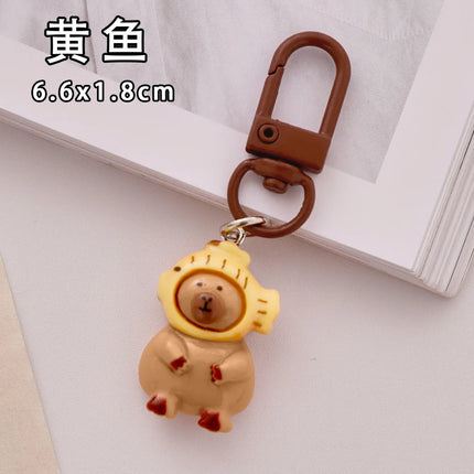 Cute Resin Capybara Key Chains for Women Girls Capibara Animal Keychain Kawaii Bag Backpack Charms Couple Friend Jewelry Gift