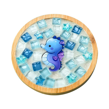 DIY Handmade Coaster Creative Mosaic Crystal Bamboo Material Kits Cup Mat Parent-child Hand Craft Toy Kids Gift