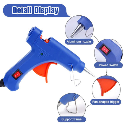 20W Hot Melt Glue Gun Car High Temperature Thermo Electric Tool Industrial Mini Guns With 7x150mm Glue Sticks Car Repair Tool