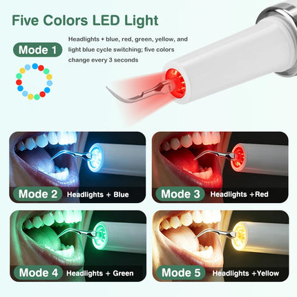 Electric Tooth Cleaner Ultrasonic Dental Scaler With 5 LED Light Plaque Calculus Tartar Remover Oral Care Teeth Cleaning Tools