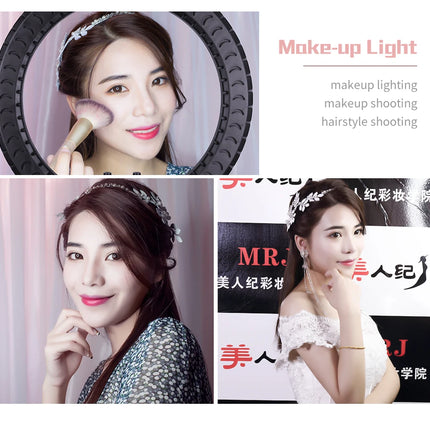SH Ring Light 18inch Kit 36W 6500K Professional LED Control Stand Phone Holder Tube  Bag for Tattoo Lash Extension Barber Light