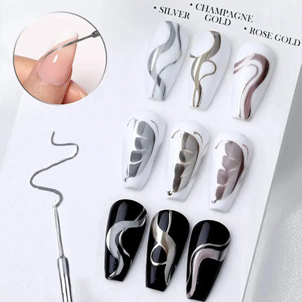 5ml Super Bright Silver Metallic Painting Liner Gel Nail Polish Drawing Stripe Graffiti Mirror Pull Line UV Gel Varnish