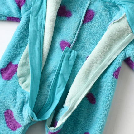 Infant Baby Horn Hooded Jumpsuit Cartoon Animal Warm Thicken Fleece Rompers Toddler Winter Outerwear Children Playsuits Clothes