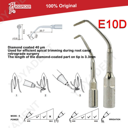 Woodpecker Tips DTE Dental Ultrasonic Endo Scaler Tips Scaling Tips Fit EMS UDS NSK SATELEC Scaler Handpiece Dentistry Tools