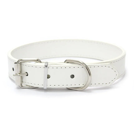 Solid Color Leather Dog Collar Adjustable Cat Necklace Puppy Neck Strap Suitable For Medium And Small Dogs Pet Supplies XS-XL