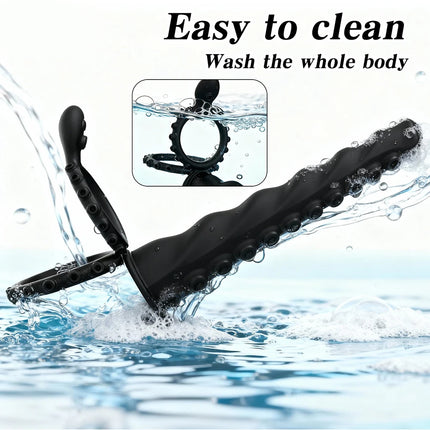 Double Penetration Vibrator for Couple Penis Ring Semen Cock Ring Penis Enlargement Delayed Vibrating Sex Toys for Men Adult