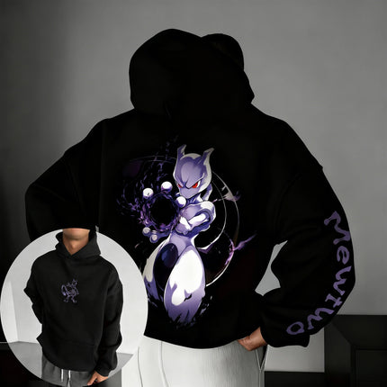 Pokémon Anime Mewtwo Co Branded Hoodie  Spring/Autumn New Street Hip Hop Men's and Women's Daily Casual Parent Child Top