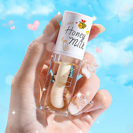 Kawaii Honey Peach Lip Oil  Long Lasting Non-sticky Moisturizing Lip Tint with Lip Plumper Hydrating Lip Care Serum 5ml Make Up