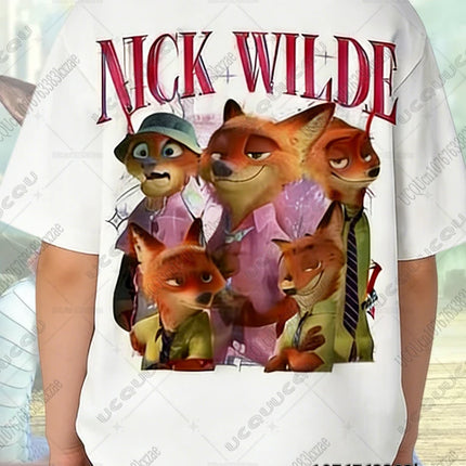2026 The Zootopia Nick and Judy Couple Loungewear Set Summer Cotton T Shirt With Pajama Pants Oversized Suit Couple Matching Kit