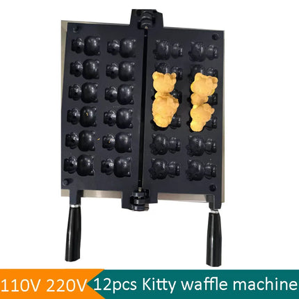 Hot Sale 12pcs Electric Waffle Maker Cat Shape Waffle Machine Mini Cute Shaped Waffles Machine New Arrival Taiyaki Waffle Maker