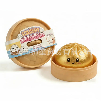 New 8.5cm Glitter Dumpling Glitter Dumpling Squishy with Box Dumplings Sensory Squeeze Toy for Stress Relief S