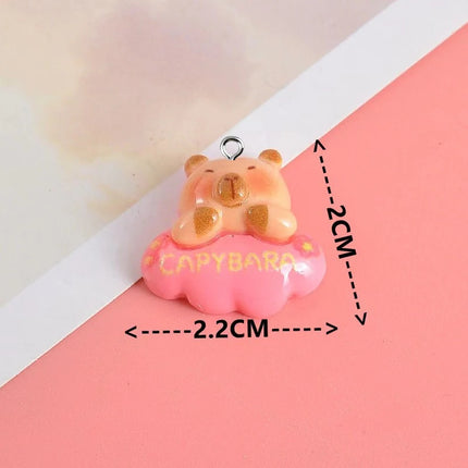 10pcs Cute Small Bear Charms Kapibala Resin Pendant For Jewelry Making Accessories DIY Earrings Necklace Keychain