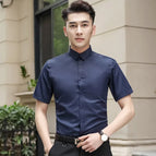 M / Solid color shirt short sleeve navy blue