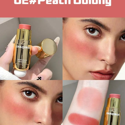 SHAQINUO Velvet Matte Smooth Blush Stick Long-lasting Brown Tone for Autumn & Winter Natural Makeup Effect And Easy To Apply