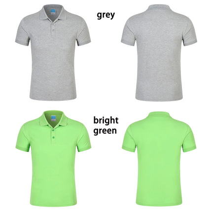 POLO shirt Men's Solid Color Short Sleeved top Team Clothing Customization Red Orange and Other Colors Customization