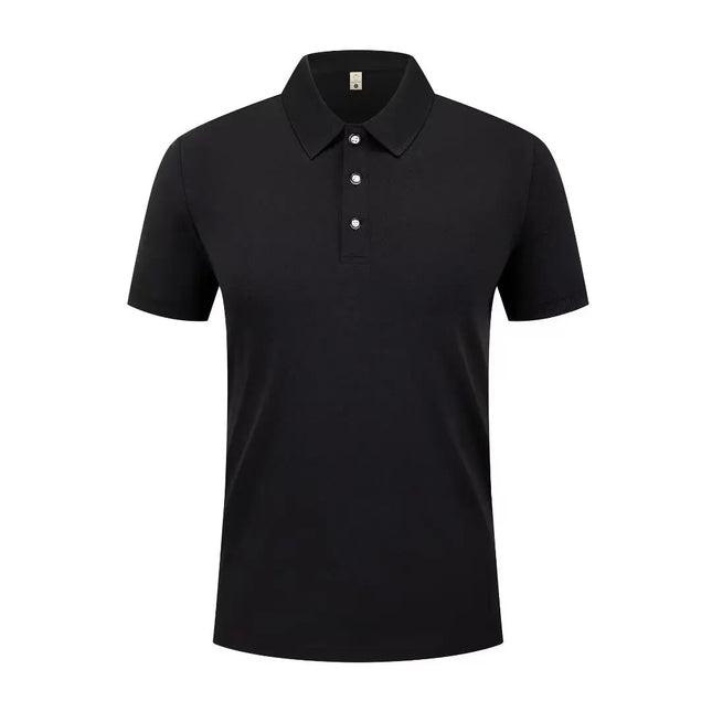 2025 Men's Summer Solid Color Lapel Short-sleeved Casual Daily Outdoor Polo Shirt Fashion Button Top 13 colors