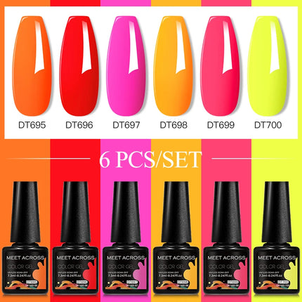 6pc Nail Gel Polish Set DIY Nail Art Semi Permanent UV LED Gel Kit For Nails Decoration Manicure Soak Off Painting Vernis Design