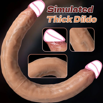 Double Head Dildo Realistic Longer Penis Anal Vaginal Stimulator Liquid Silicone Sex Toys for Lesbian Couples Gay Men Dildos