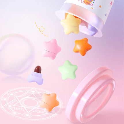 6pcs/set Long Lasting Star Mini Lipstick, Candy Color Matte Velvet Mist Portable Waterproof Lipstick Set