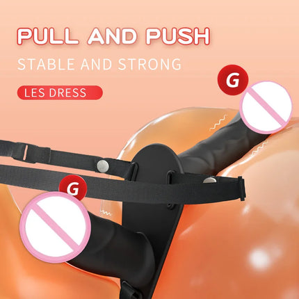Strapon Artificial Penis Vibrator Electric Double Head Vibrating Wearable Strap On Belt Dildo G Spot Sex Toys For Women Lesbian