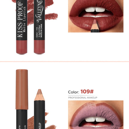 Thanksgiving/Christmas women's cosmetics gifts: 12 color matte velvet lipliner, natural&waterproof&easy to color lipstick pen.