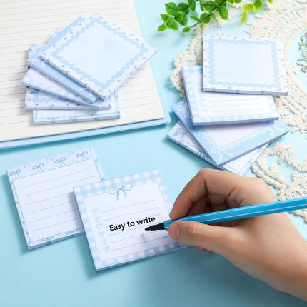 1pc Pink Bow Sticky Notes，Ins Style Self-Adhesive Tear-Off Notepad To Do List Stickers，Office School Memo Pad Reward Gift