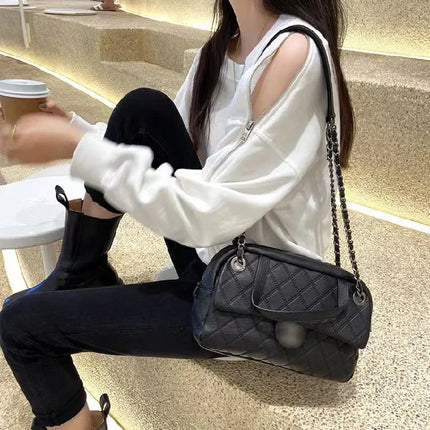 Autumn Long Sleeve Off-the-shoulder Design Sensibility Sweatshirt Women's Trendy Pullover Jacket