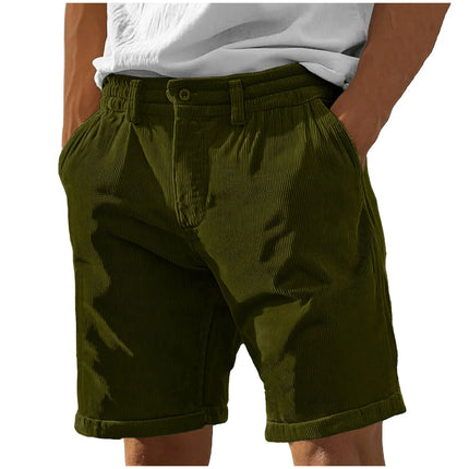 2026 New Men's Retro Corduroy Casual Shorts Men Fashion Solid Sweatpants Harajuku Corduroy Short Pants New Men Clothing Roupas