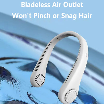 Lenovo 5 Speed Digital Display Bladeless Hanging Neck Fan USB Charging Portable Lazy Person Sports Folding Mini Electric Fan