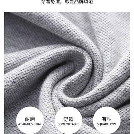 Summer New Men's Embroidered Polo Collar 100% Cotton Short-Sleeved Polo Shirt Fashion Solid Color Casual Top T-shirt M-4XL