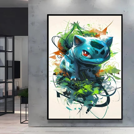 Japanese Anime Canvas Paintings Pokemon Pikachu Poster Cartoon Character Picture Bright and Clear Colors High Quality Home Decor
