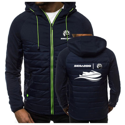 2025 Personality Coat Spring And Autumn Leisure Hooded Jacket Man's Sea Doo Seadoo Moto Logo Print Patchwork Zipper Hoodies