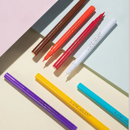 12 color rainbow DIY colored eyeliner is not easy to smudge matte eyeliner pen