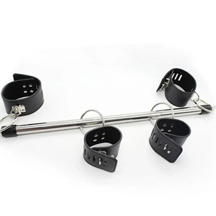 BDSM Kit Leg Spreader Bar Handcuffs Ankle Cuffs Bondage Restraints Open Mouth Gag SM Sex Toys For Couples Bedroom Adult Games
