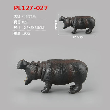 High Quality Simulated Wildlife Set Roaring Hippopotamus Model Realistic Hippo Family Decor Toys For Children Christmas Gifts