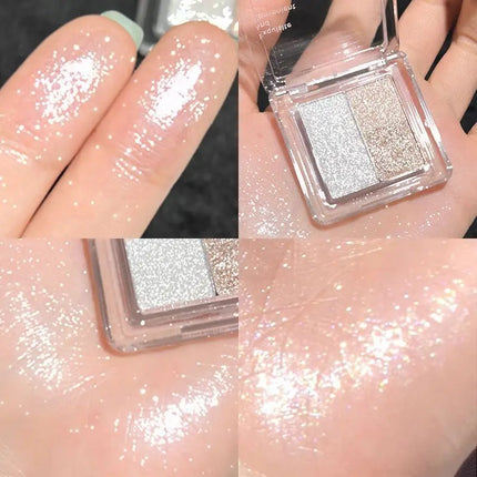 Dream Glittering Purple Eyeshadow Glitter Pearlescent Highlighter Makeup Monochrome Glossy Shiny Eye Shadow Palette