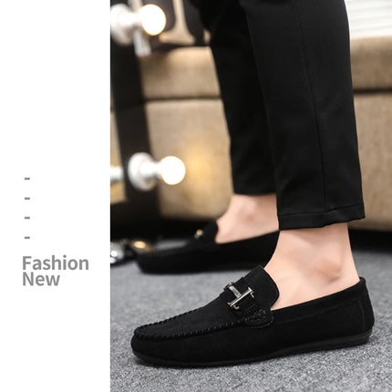 2025 Spring and Autumn driving soybean shoes business casual men's shoes versatile comfortable work shoes black and grey