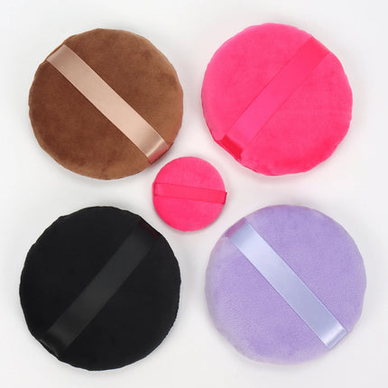 125mm圆形 Cotton Velvet Powder Puff Large Loose Powder Puff Makeup Artist Powder Puff Round Cotton Ribbon Hook Hand Glove Puff