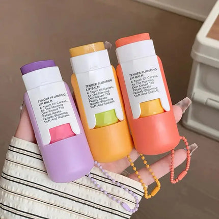 [MP]Gege bear 8.2g Large Capacity Lip Balm Keychain Pendant Hydrating & Moisturizing Lip Care As Lipstick Base & Accessory