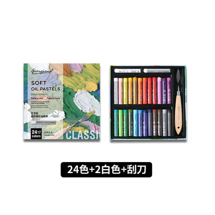 24/48 Super Soft Oil Pastels for Art Painting, Drawing, Blending, Oil Crayons Art Supplies for Artists, Beginners, Students