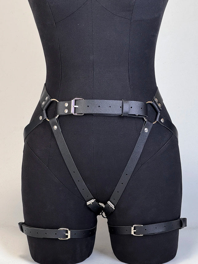 Women Sexy Thigh Garter Belt Gothic Leather Belt Bondage Buttock Suspenders Punk Erotic Swordbelt Adjustable Harness Accessory