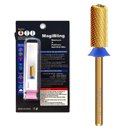 MagiBling Crystal Top Small Barrel Carbide Nail Drill Bits Left Right Hand Cuticle Gel Polishing Remove Easy Use Manicure Tools
