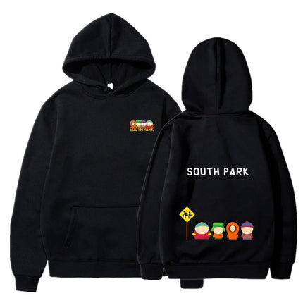 South Park Anime Pattern Hoodie Fashion Warm Coat Men's Autumn and Winter Season Hoodie Street Black Long Sleeve Hoodie