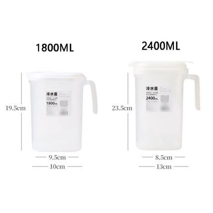1800/2400ml Cold Kettle Teapot Plastic with Filter Water Jug Large Capacity High Temperature Resistance Fruit Tea Bucket Summer
