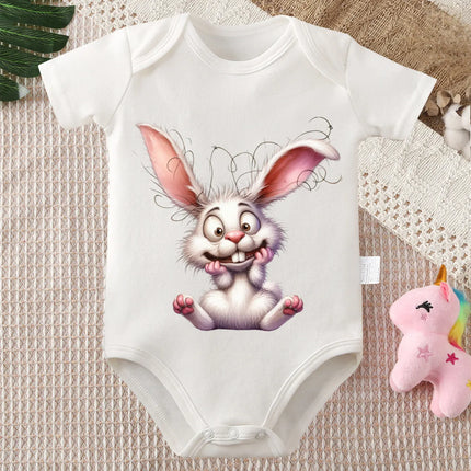 100% Cotton Bodysuit Happy Easter The Cool Rabbit Print Onesie Comfortable Cloths for Baby Jumpsuit for 0 To 12 Months Newborn