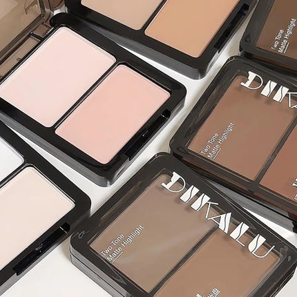 1Pc DIKALU Contour Palette 3D Facial Bronzer Cosmetic Face Shading Powder Two-toned Lasting Matte Nose Shadow Makeup Cosmetics