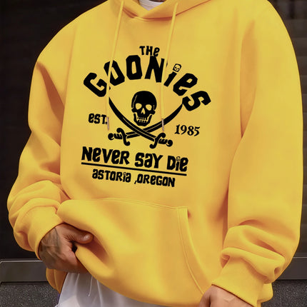 Distressed Goonies Never Say Die Mens Sweatshirt Fashion Casual Hoodies Soft Loose Pullovers Fleece Autumn Unisex Clothing