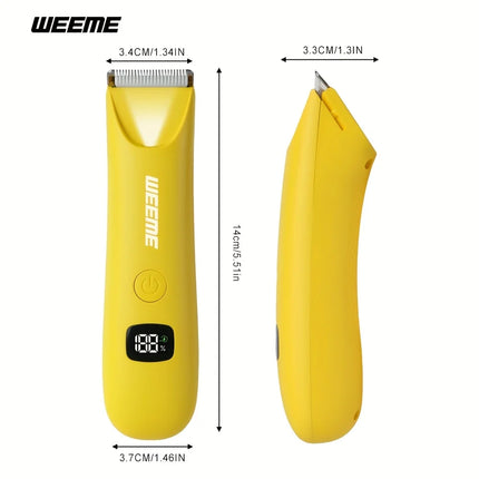 LED Bikini Body Trimmer Painless Hair Removal USB-C LCD 4 Guide Combs 90Min Skin Friendly Cordless for Women Men Gift