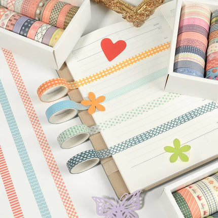 20 Rolls Skinny Washi Tape Scrapbooking School Supplies Basic Slim Decorative Adhesive Tape Stationery Decoration Masking Tape