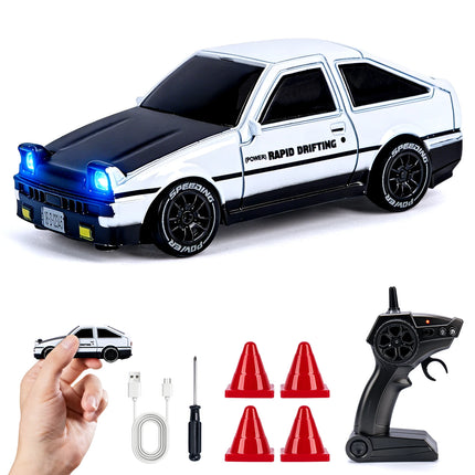 1/64 High Speed Drift RC Car with Light 2.4G 4WD Remote Control Car Desktop Mini Racing Cars Full Proportion Cars Model Gifts